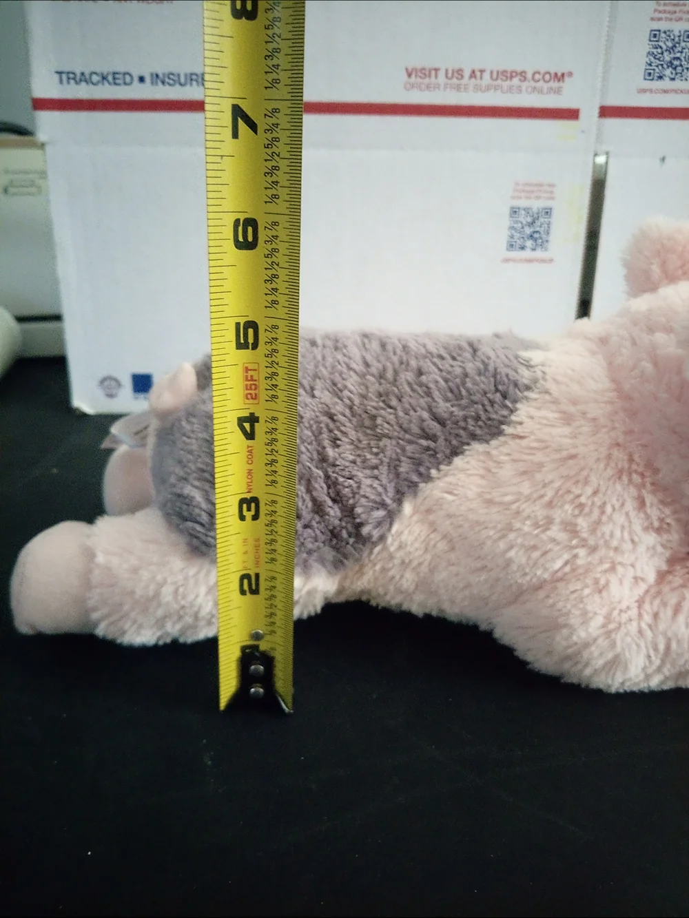 Aurora Plush Pink and Gray Pig Stuffed Animal - Soft Small Pet Toy